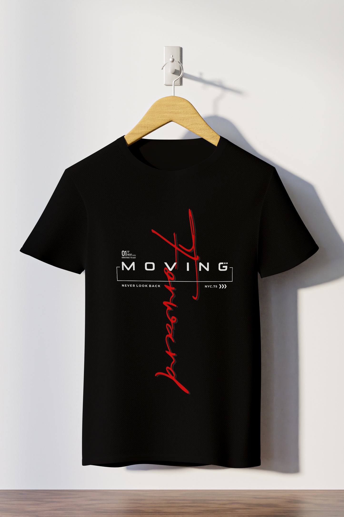 Moving Forward Graphic Typography Artwork Cotton Tee