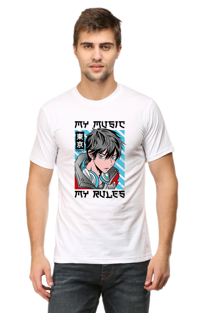 Rhythmic Anime  Music Typography Graphic Cotton Tee