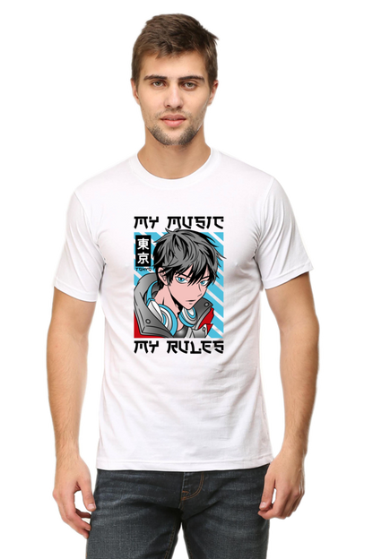 Rhythmic Anime  Music Typography Graphic Cotton Tee