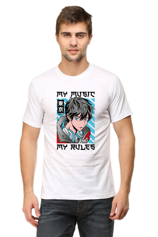 Rhythmic Anime  Music Typography Graphic Cotton Tee