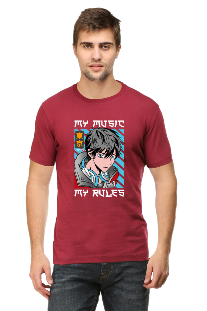 Rhythmic Anime  Music Typography Graphic Cotton Tee