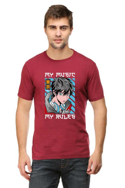 Rhythmic Anime  Music Typography Graphic Cotton Tee