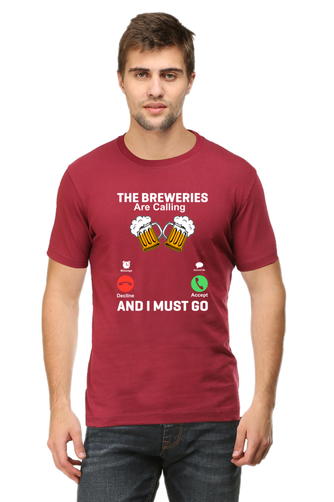 Beer Calling Graphic Cotton T-shirt