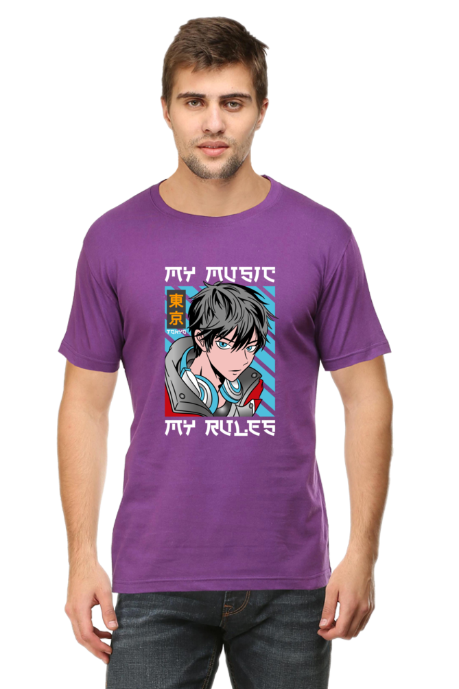 Rhythmic Anime  Music Typography Graphic Cotton Tee