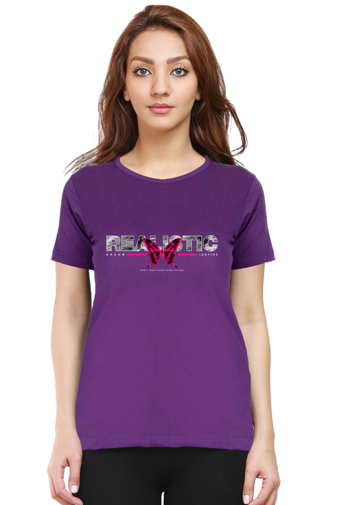 Trendy Women's Round T-Shirt with Vibrant Prints