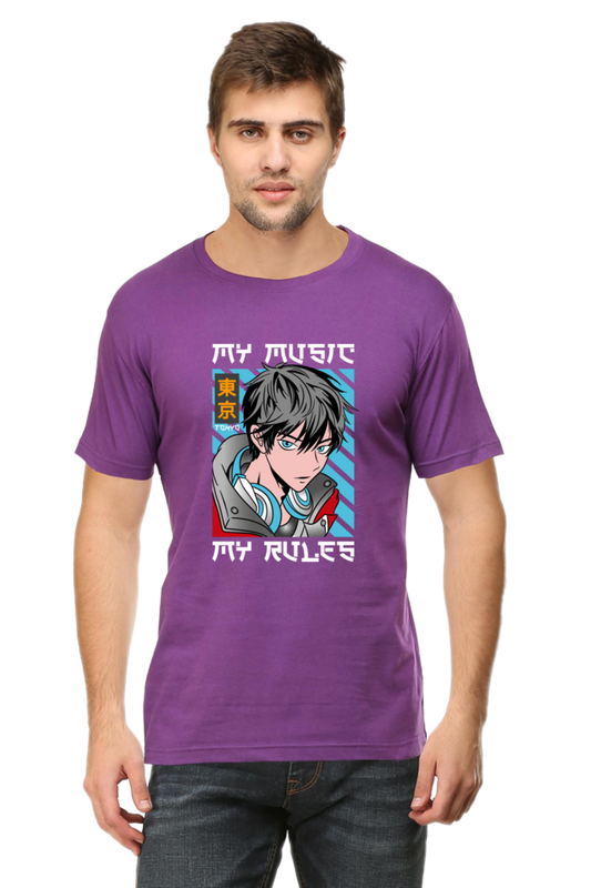 Rhythmic Anime  Music Typography Graphic Cotton Tee