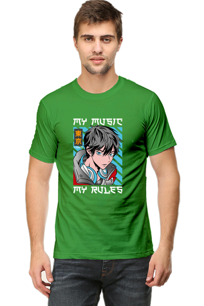 Rhythmic Anime  Music Typography Graphic Cotton Tee