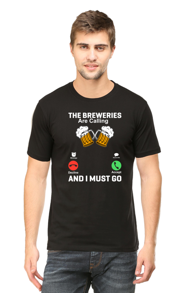 Beer Calling Graphic Cotton T-shirt