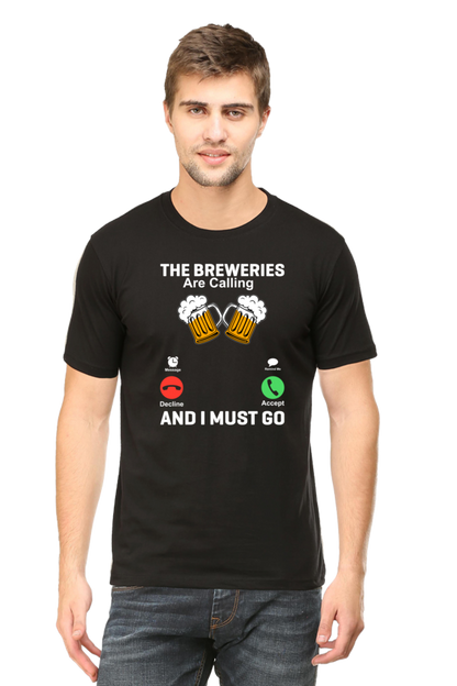 Beer Calling Graphic Cotton T-shirt