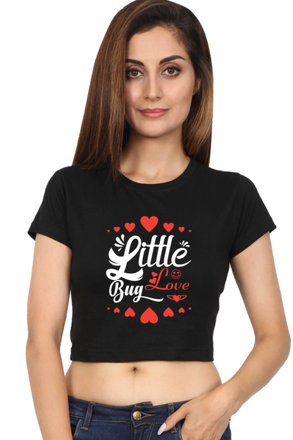 Women's Crop Top with Minimalist Heart Design