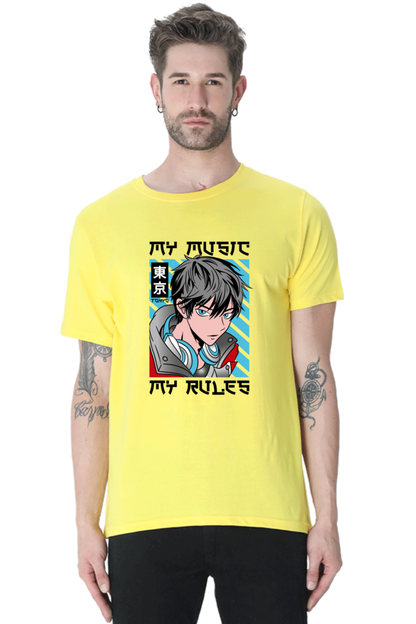 Rhythmic Anime  Music Typography Graphic Cotton Tee