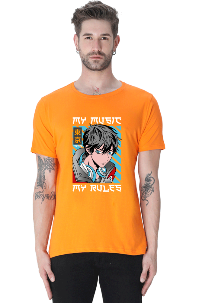 Rhythmic Anime  Music Typography Graphic Cotton Tee