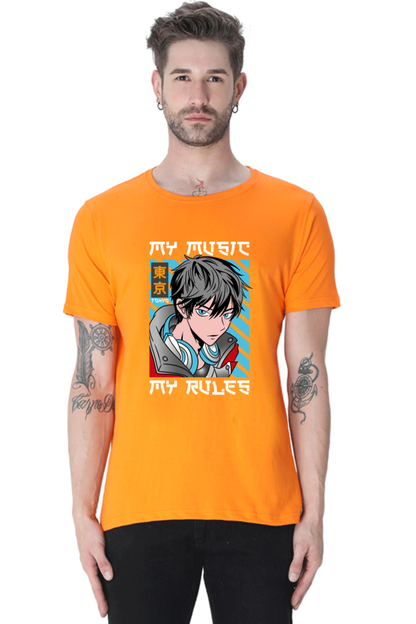 Rhythmic Anime  Music Typography Graphic Cotton Tee