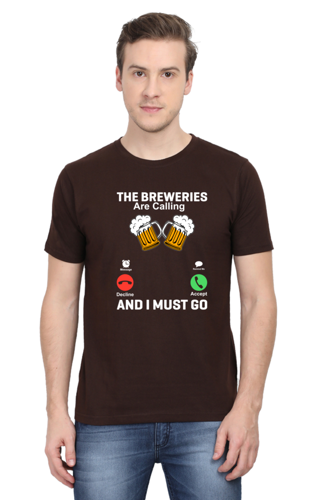 Beer Calling Graphic Cotton T-shirt