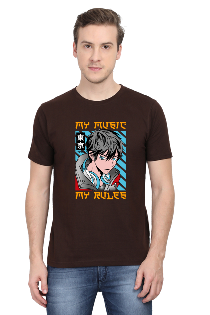 Rhythmic Anime  Music Typography Graphic Cotton Tee