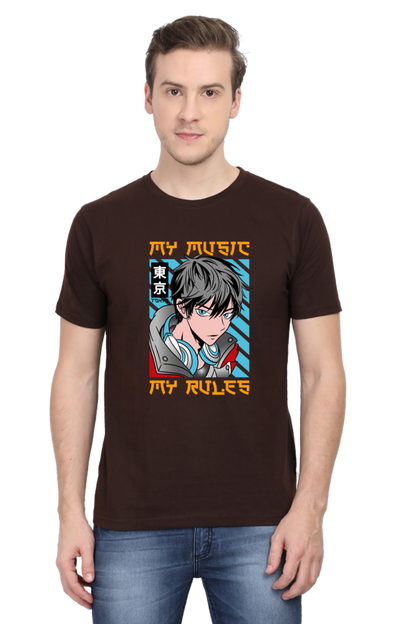 Rhythmic Anime  Music Typography Graphic Cotton Tee