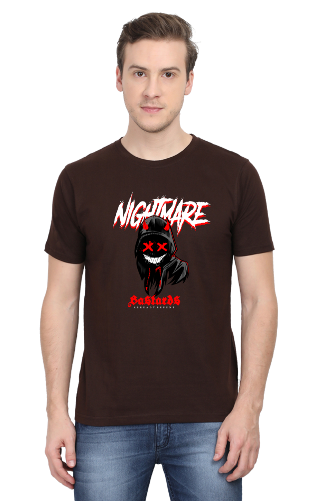 Haunted in Style Dark Nightmare Graphic T-shirt Printed