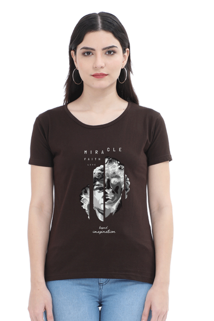 Creative Antique Face Art on Cotton T-Shirt