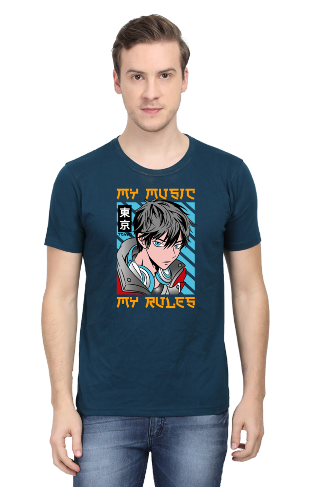 Rhythmic Anime  Music Typography Graphic Cotton Tee