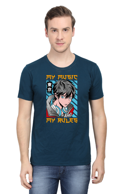 Rhythmic Anime  Music Typography Graphic Cotton Tee