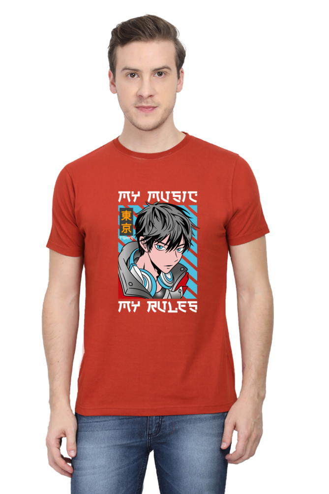 Rhythmic Anime  Music Typography Graphic Cotton Tee