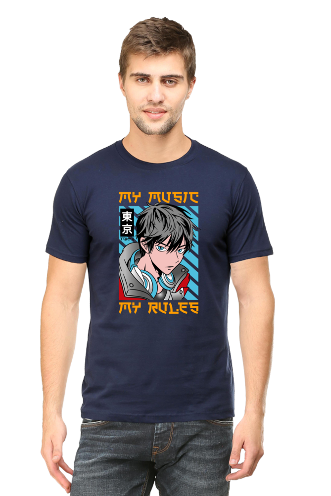 Rhythmic Anime  Music Typography Graphic Cotton Tee