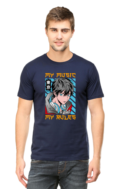 Rhythmic Anime  Music Typography Graphic Cotton Tee