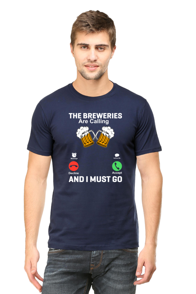 Beer Calling Graphic Cotton T-shirt