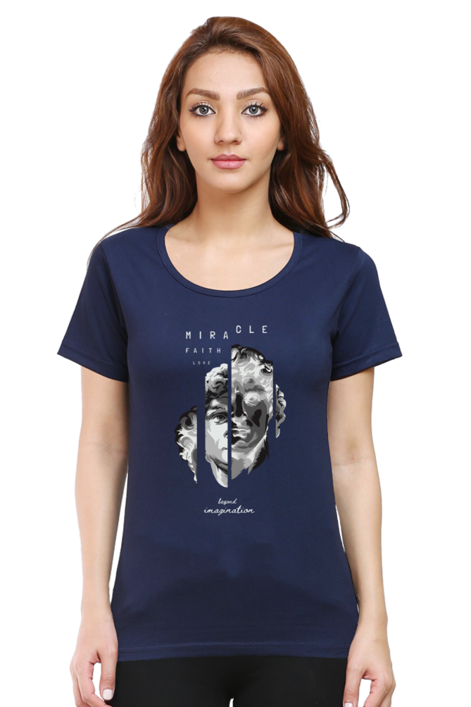 Creative Antique Face Art on Cotton T-Shirt