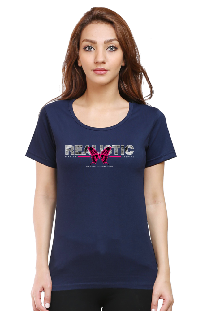 Trendy Women's Round T-Shirt with Vibrant Prints