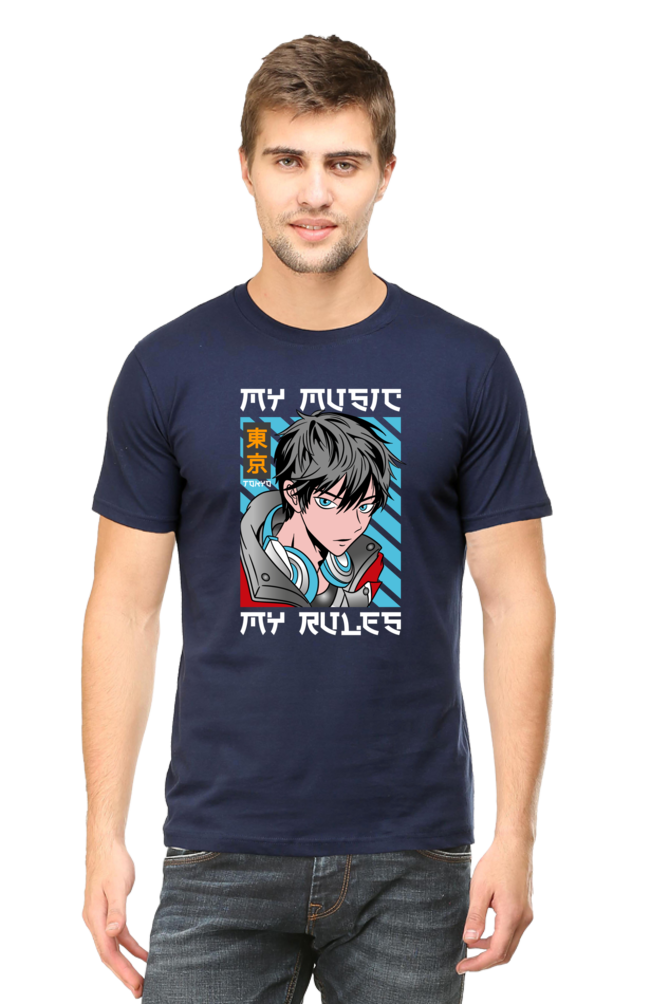 Rhythmic Anime  Music Typography Graphic Cotton Tee