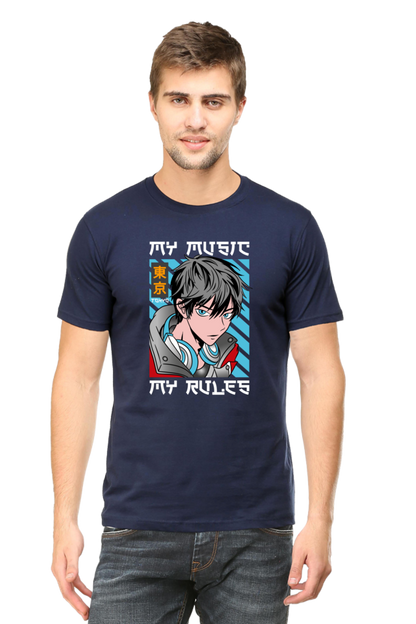 Rhythmic Anime  Music Typography Graphic Cotton Tee