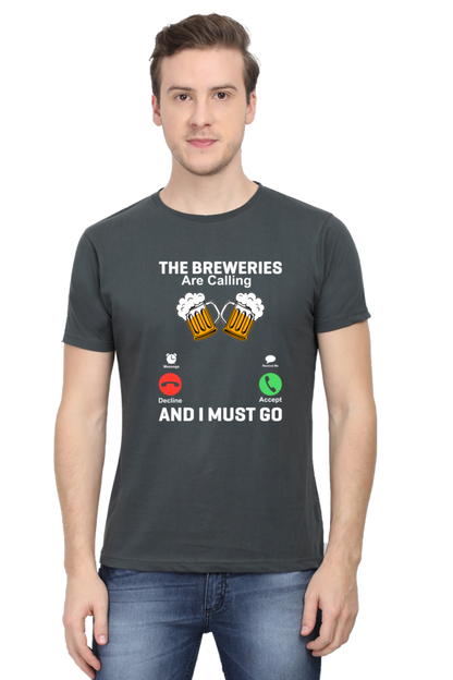 Beer Calling Graphic Cotton T-shirt