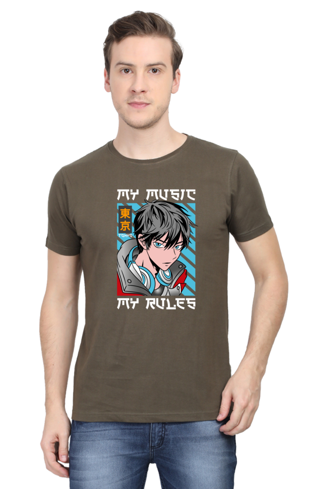 Rhythmic Anime  Music Typography Graphic Cotton Tee