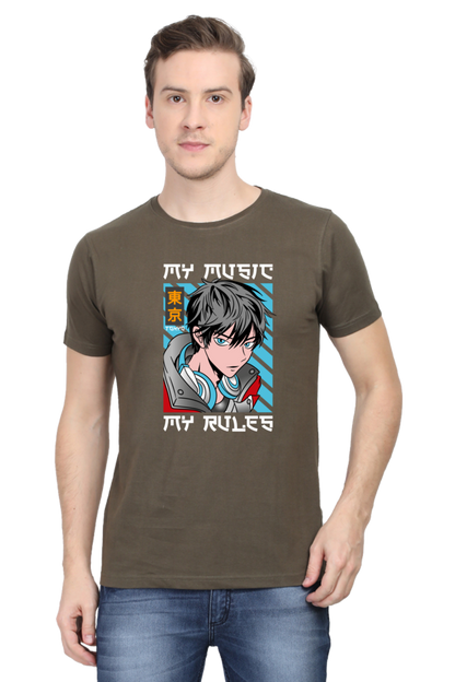 Rhythmic Anime  Music Typography Graphic Cotton Tee