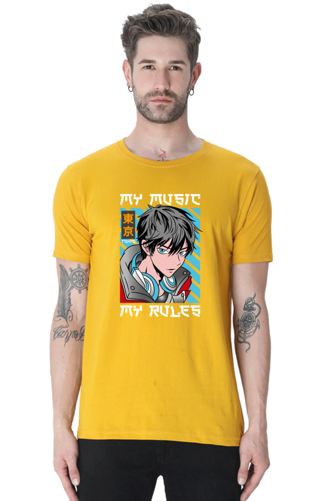 Rhythmic Anime  Music Typography Graphic Cotton Tee