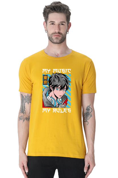 Rhythmic Anime  Music Typography Graphic Cotton Tee