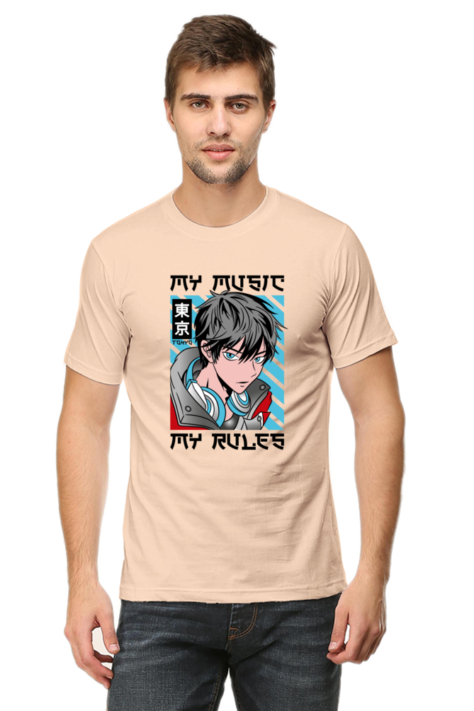 Rhythmic Anime  Music Typography Graphic Cotton Tee