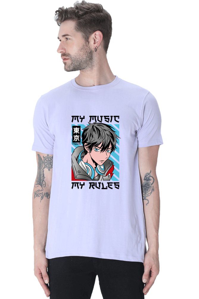 Rhythmic Anime  Music Typography Graphic Cotton Tee