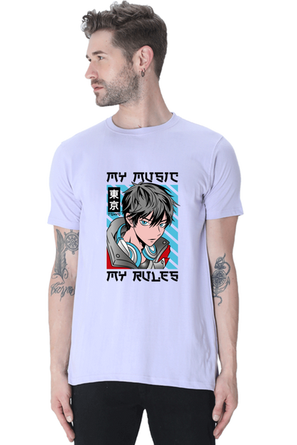 Rhythmic Anime  Music Typography Graphic Cotton Tee