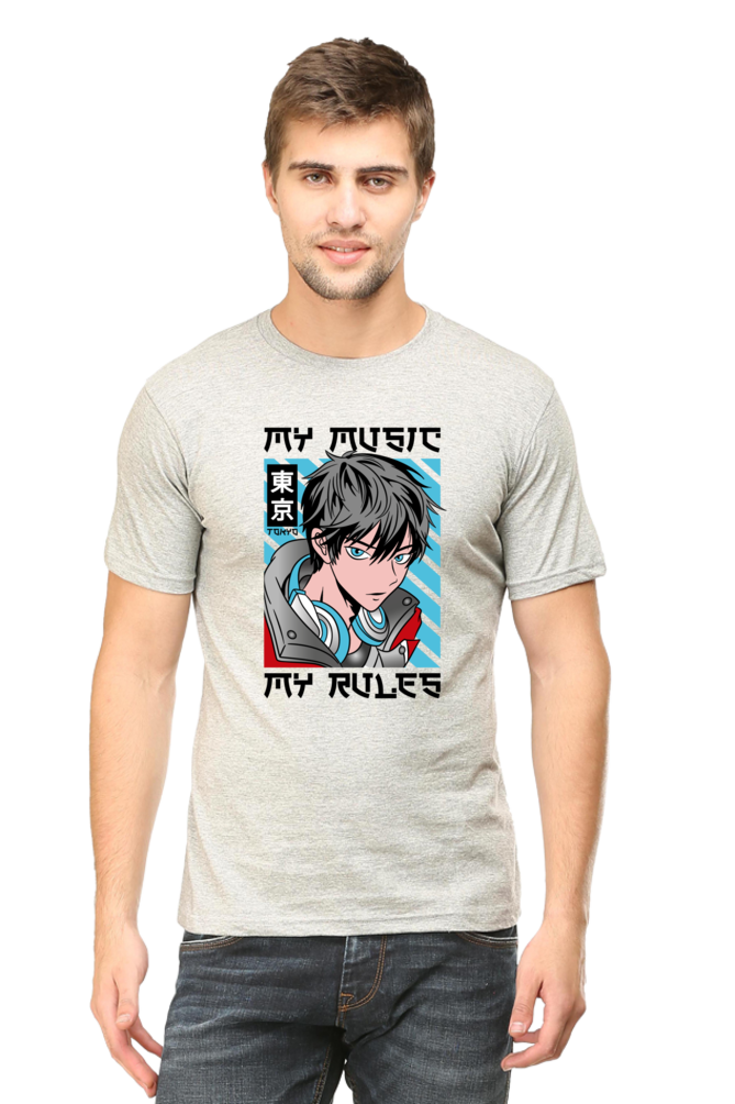 Rhythmic Anime  Music Typography Graphic Cotton Tee