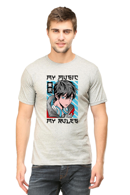 Rhythmic Anime  Music Typography Graphic Cotton Tee