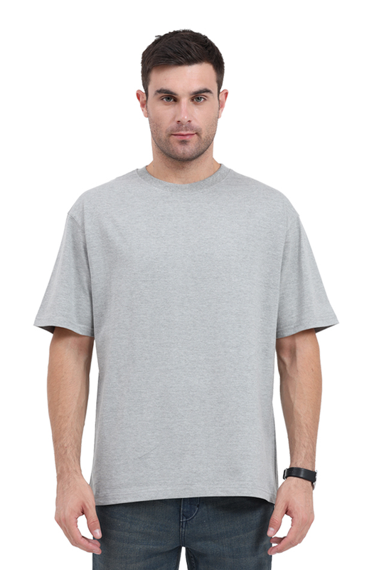 Classic Dropsholder Grey Cotton T-Shirt for Men