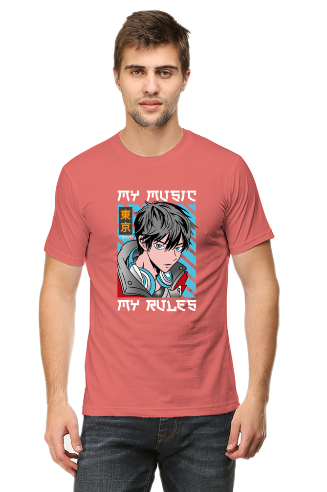 Rhythmic Anime  Music Typography Graphic Cotton Tee