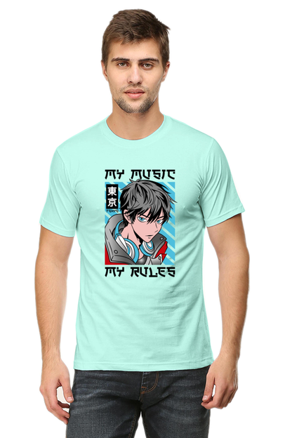 Rhythmic Anime  Music Typography Graphic Cotton Tee