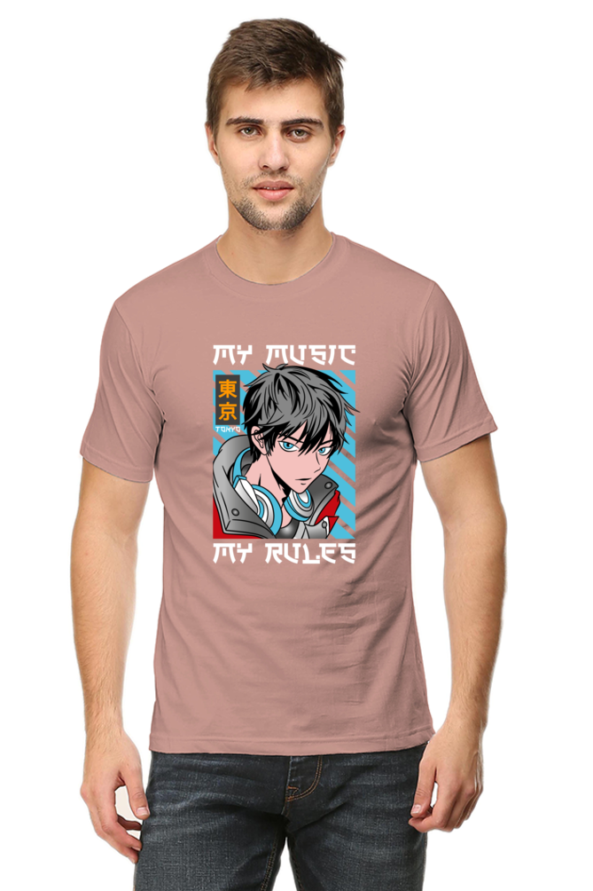 Rhythmic Anime  Music Typography Graphic Cotton Tee