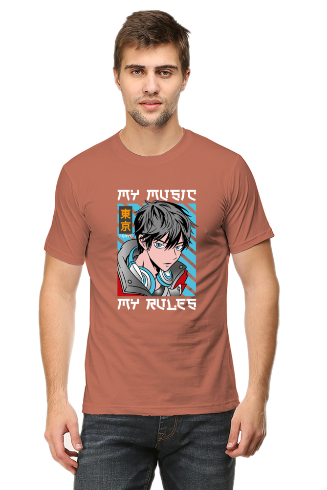 Rhythmic Anime  Music Typography Graphic Cotton Tee