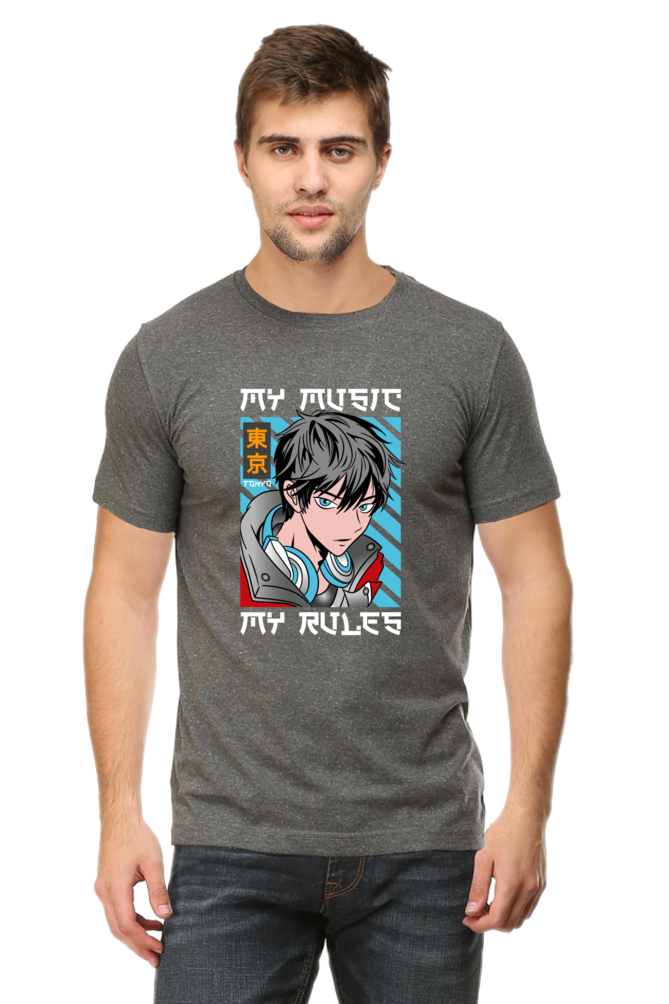 Rhythmic Anime  Music Typography Graphic Cotton Tee