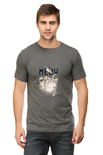 Meow Typography T-shirt with Artistic Cat Illustrator