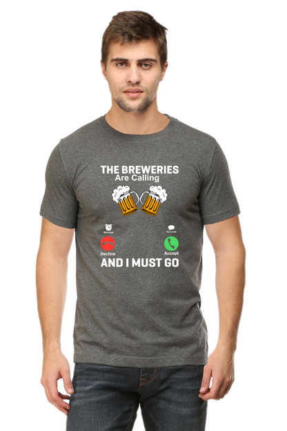 Beer Calling Graphic Cotton T-shirt